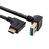 NFHK Reversible USB 3.1 USB-C Angled to 90 Degree Down Angled A Male Data Cable for MacBook & Tablet & Mobile Phone...