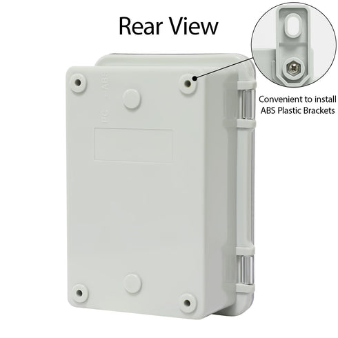 ABS Plastic Dustproof Waterproof IP65 Junction Box Hinged Shell Universal Electrical Project Enclosure Gray, with PC Transparent Clear Cover 5.9 x...