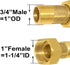 Joywayus Brass Water Meter Pipe Fitting Hex Nipple 3/4” NPS Male x 1” NPS Female Threaded 61mm Length Connector Water Meter With Seal Washer (Pack...