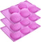 Newk 5 Holes Semi Sphere Silicone Mold, 3 Packs 5-Cavity Half Sphere Mold for Making Chocolate Bomb, Cake, Jelly, Pudding, Dome Mousse - Purple...