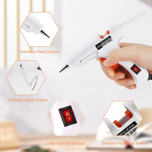 Hot Glue Gun, 20W Glue Gun, Hot Glue Gun Kit, Glue Gun Sticks, Small Hot Glue Gun, Mini Hot Glue Gun, Glue Sticks for Glue Gun, Hot Glue Gun with ...