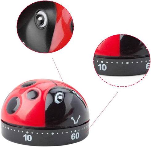 Kitchen Timer Clock 60 Minutes with Loud Alarm Mechanical Timer No Battery Required Countdown Timer for Cooking Baking Steaming...