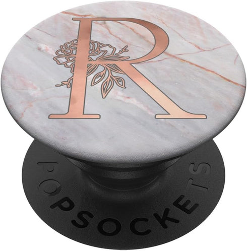 Rose Pink Letter R First Initial Monogram AAN123 PopSockets PopGrip: Swappable Grip for Phones & Tablets PopSockets Adhesive PopGrip...