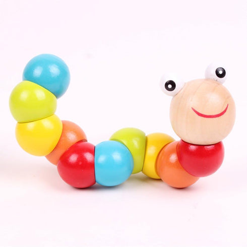 Wooden Toys Baby's Adorable Caterpillar Puppet Toy with Bright Color for Early Education...