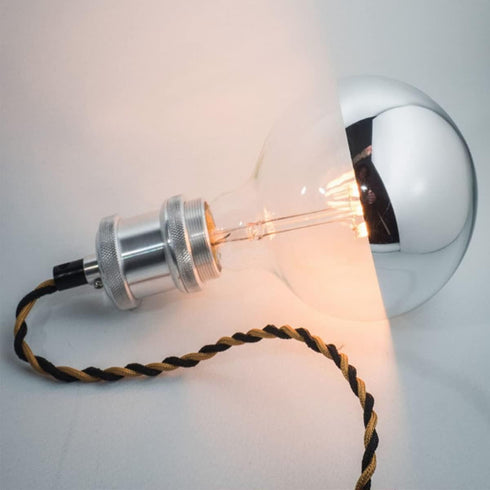 Half Chrome Light Bulb Dimmable, 6W (Equivalent 60 Watt) Decorative LED Light Bulb, G80/ G25 Globe Shape Edison Bulb, 2700K Warm White, Silver Tip...