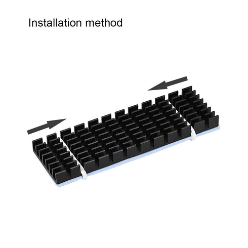 uxcell M.2 Aluminum Heatsink Kit 70x22x6mm Slotted Design Black with Silicone Thermal Pads for 2280 SSD...