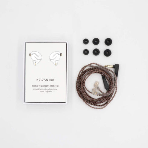 Linsoul KZ ZSN Pro Dual Driver 1BA+1DD Hybrid Metal Earphones HiFi in-Ear Monitor with Detachable Recessed 2Pin Cable, Zin Alloy Panel (Without Mi...