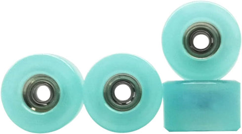 4pcs Apex 68D Urethane Fingerboard Wheels,7.5mm Diameter -ABEC-9 Ultra Spin Chrome Steel Bearings with 1pcs Fingerboard Tool (Transparent Blue)...