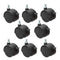 8 Pack Plastic Castor Replacement Wheel for Furniture, 1.5 Inch Diameter Black Small Threaded Caster Cabinet Wheel Office Furniture Desk Floor Swi...