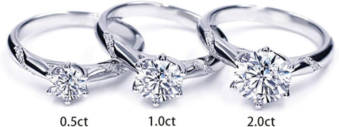 0.5 CT Round Moissanite Engagement Rings for Women 925 Silver Plated 18K White Gold Solitaire Band DEF Color VVS Clarity Moissanite Wedding band...