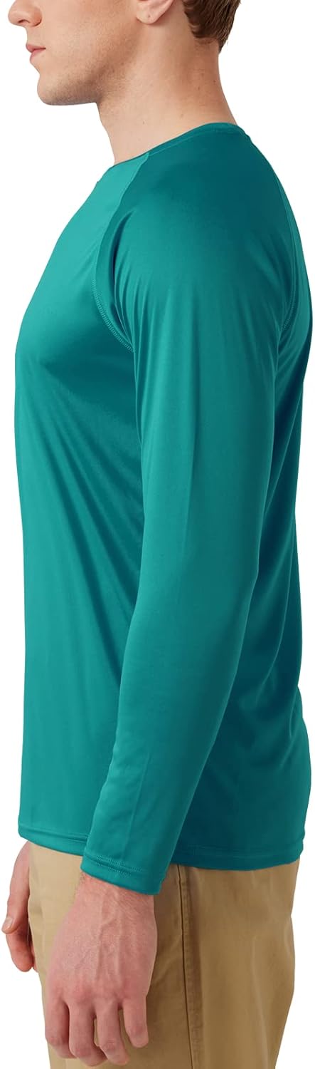 Men's UPF 50+ Rash Guard Swim Shirt Long Sleeve Moisture Wicking Quick Dry Lightweight Wrinkle-resistant Fishing Running, Tropical Green, Medium...