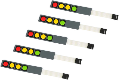 5Pcs 1x4 4 Key Membrane Switch MG192B 4-key Array Membrane Switch on off Display Microcontroller Extended Keyboard 5Pin Dupont DIY Red Yellow Yell...