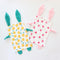 Bunny Security Blanket for Boys and Girls,Cotton Soft Breathable Muslin Soothing Towel Appeasing Toy for Infant,Newborn Gift,2 Pcs Set (Strawberry...