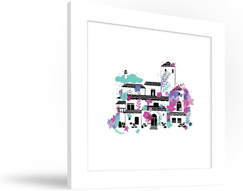 Trends International Gallery Pops Disney Encanto - Painted Paradise Encanto House Wall Art Wall Poster, 12" x 12", White Framed Version...