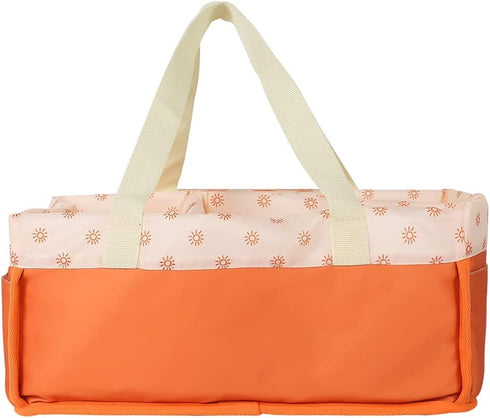 Baby Diaper Caddy Organizer Nursery Storage Basket Diaper Tote Bag Nappy Storage Bin for Car Travel (Orange)...