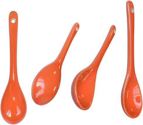 3 sets of 8 Color Porcelain Egg Spoons Ceramic Spoons 4.7 inch Coffee Dessert Yogurt Tea Milky Tea (16 pcs)...