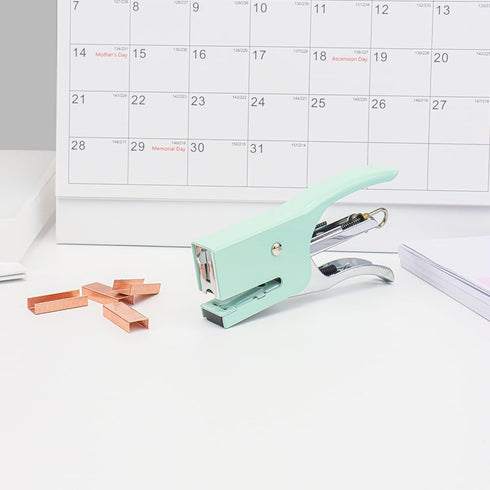 1PC Mini Plier Stapler Cute Handheld Desktop Stapler Mint Green Stapler Metal Hand Held Plier Stapler for Desk, Heavy Duty Office Stapler for Desk...