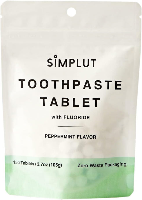 Chewable Toothpaste Tablets with Fluoride, 150 Pack - Travel Sized Oral Care, Eco Friendly Vegan Dental Tabs for Brushing - All Natural, SLS Free ...