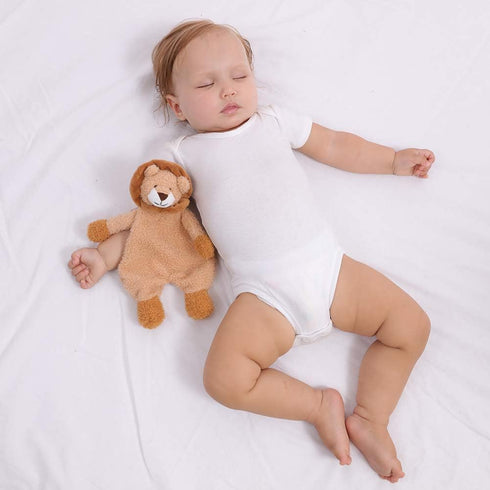 Apricot Lamb Stuffed Animals Security Blanket Yellow Lion Infant Nursery Character Blanket Luxury Snuggler Plush(Yellow Lion, 10 Inches)...
