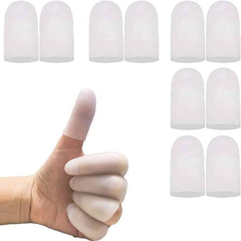 Gel Finger Protectors Finger Caps Silicone Fingertips Protection - Finger Cots Great for Trigger Finger, Finger Arthritis, Finger Cracking and Oth...