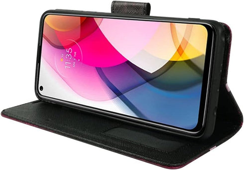 ZASE Moto G Stylus 5G Wallet Phone Case for Women Pouch PU Leather Flip Folio Cute Design Cover w/Kickstand ID Card Slot Wrist Strap Compatible wi...