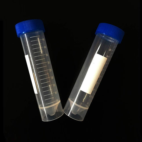 30 Pieces 50ml Plastic Centrifuge Tubes Clear Plastic Graduated Vial Tube with Blue Screw Caps Plastic Storage Container Test Tubes Conical Bottom...