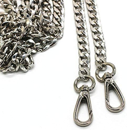 55" DIY Iron Flat Chain Strap Handbag Chains Accessories Purse Straps Shoulder Cross Body Replacement Straps with Metal Buckles Replacement Straps...