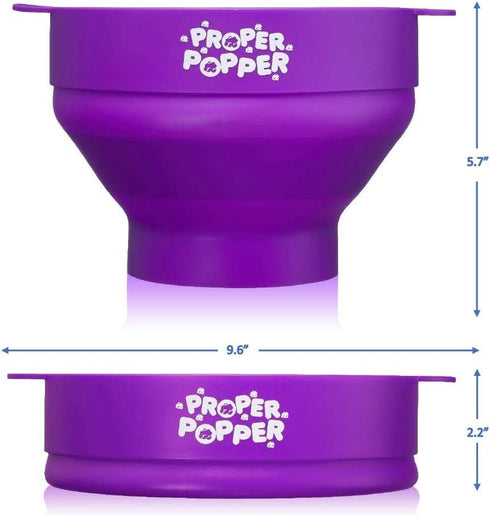 The Original Proper Popper Microwave Popcorn Popper, Silicone Popcorn Maker, Collapsible Bowl BPA Free & Dishwasher Safe - (Purple)...