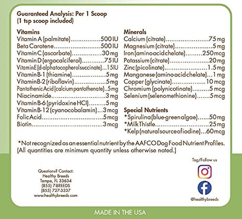 Healthy Breeds Chihuahua Multi-Essentials Powder for Dogs - an Ideal Supplement of Vitamins, Minerals & Antioxidants for Your Dog - 8 oz...