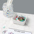 Candy Color Ceramic Paper Clip Holder for Desk Cute Paperclips Dispenser 3.5Inch Square Paper Clips Organizer Binder Clip Holder (White Paper Clip...