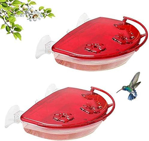 Solution4Patio 2 Pack Window Hummingbird Feeders, New Upgrade Stronger Suction Cups, 13-Ounce Nectar Capacity, Jewel Box Designed #G-B115B00-US...