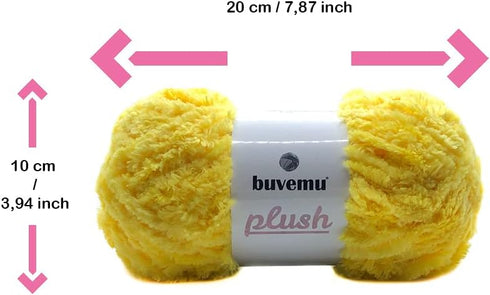 Plush Faux Fur Bulky Yarn, Super Soft Fluffy Fuzzy for Knitting Crocheting Crafting, 100 Gram (3.53 Ounces) 109 Yards (100 Meters) (Yellow) (3 Ske...