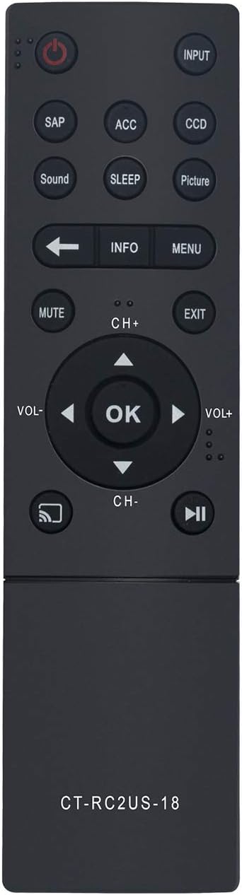 CT-RC2US-18 CTRC2US18 Replace Remote Control fit for Toshiba Smart LED TV HDTV 55L421U 43L621U 55L621U 49L621U 65L621U 43L511U18 50L711U18 55L711U...