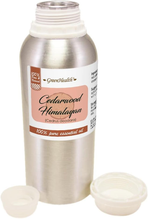 Cedarwood Himalayan Essential Oil – 8 fl oz (237 ml) Aluminum Bottle w/Plug Cap – 100% Pure Essential Oil – GreenHealth...
