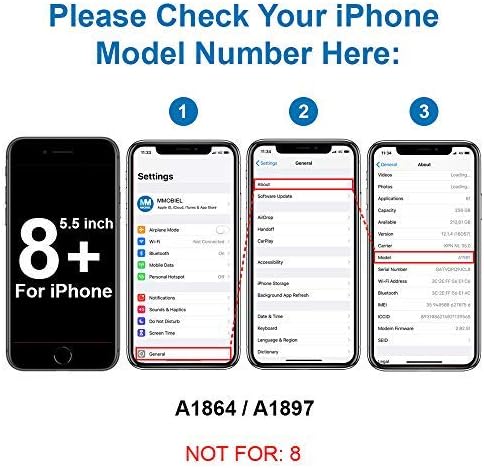 MMOBIEL Back Rear Camera Glass Lens Replacement Compatible with iPhone 8 Plus 2017 - Incl. Double Sided Adhesive, Tweezer and Cloth - Black...