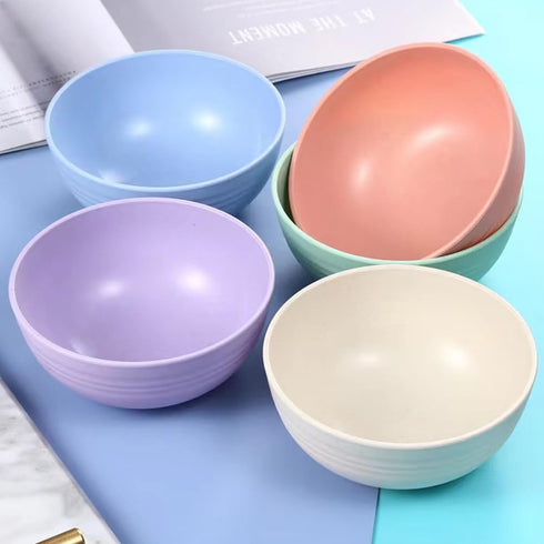 Unbreakable Cereal Bowls 24 oz - Reusable Wheat Straw Bowl - Dishwasher -Microwave Safe - Bamboo Kids Bowls Set, Soup Salad Rice Oatmeal Desserts-...