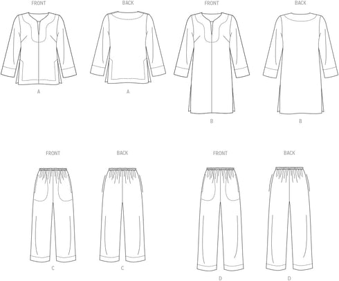 Vogue Misses' Lounge Sets Sewing Pattern Packet by Marcy Tilton, Design Code V2019, Sizes XS-S-M-L-XL, Multicolor...