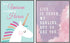 Posterizer 2 pcs-Paster Girly Unicorn Fun Inspiring Sayings-Comedy Art-Motivational & Inspirational Art-Gift for Girls, Boys, Teens-decor for Girl...