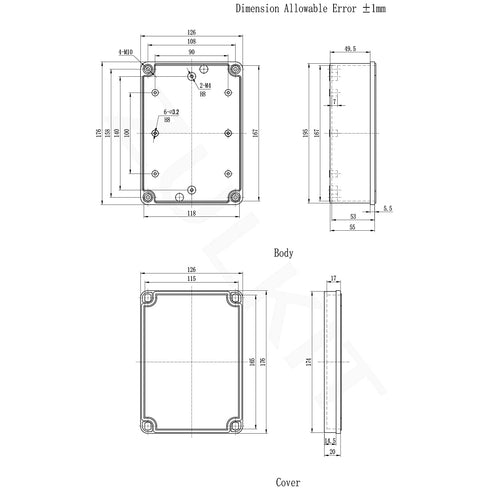 Zulkit Junction Box ABS Plastic Dustproof Waterproof IP67 Junction Boxes Universal Electrical Project Enclosure DIY Electronic Project Box Grey 6....