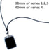 Genuine Black Leather Necklace 38mm of Series 3 2 1 / 40mm of Series 4 All Versions New Smartwatch Double Loop Two Way Cowhide Watch Strap Neckban...