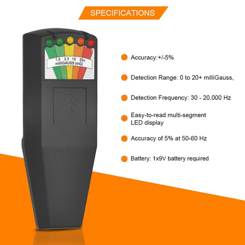 EMF Meter, 5 LED Magnetic Field Detector, Ghost Hunting Equipment Tester for Home, Office & Outdoor Inspections...