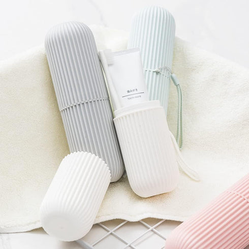 Toothbrush Travel Case, Portable Toothbrush Cup Case Box Container Plastic Travel Toothbrush Case Toothbrush Holders for Traveling(White)...
