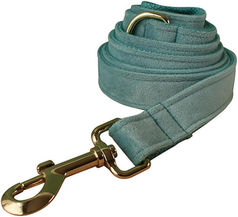 Dog Collar and Leash Set?Soft & Comfy Velvet Dog Collar and Leash with Heavy Duty Metal Buckle and D-Ring Adjustable Collars for Small Medium Larg...