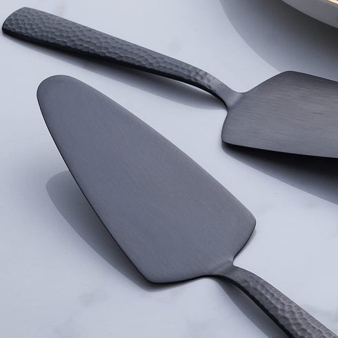 Matte Black Large Serving Utensil Set, FULLYWARE Stainless Steel Large Hostess Serving Set, include Serving Spoon, Slotted Serving Spoon, Serving ...