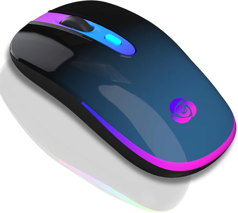 HOTLIFE Wireless Mouse, Bluetooth Mouse with Dual Mode (Bluetooth 5.1+USB C/Type-c) 2.4GHz Rechargeable Silent LED Mouse for Laptop, MacBook, iPad...