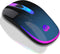 HOTLIFE Wireless Mouse, Bluetooth Mouse with Dual Mode (Bluetooth 5.1+USB C/Type-c) 2.4GHz Rechargeable Silent LED Mouse for Laptop, MacBook, iPad...