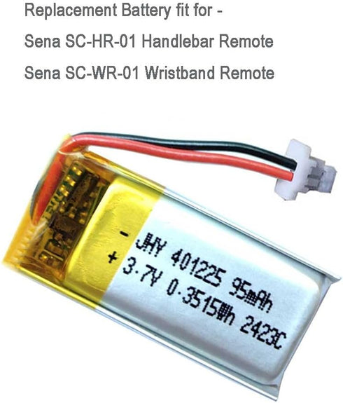 95mAh Battery Replacement for Sena Handlebar Remote SC-HR-01, Wristband Remote SC-WR-01, Sena Grip Remote Control Battery Upgraded Original Batter...
