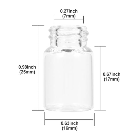 2ml Clear Glass Vials with Screw Caps and Plastic Stoppers, 1/2 Dram Small Liquid Sample Vial, Leak-Proof Vial, 25PCS...