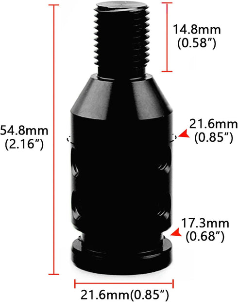 Universal Gear Shift Knob Adapter 12x1.25,Aluminum Alloy Shifter Knob Adapter,Gear Shift Adapter for Non-Threaded Manual Shifters M12x1.25(Black)...