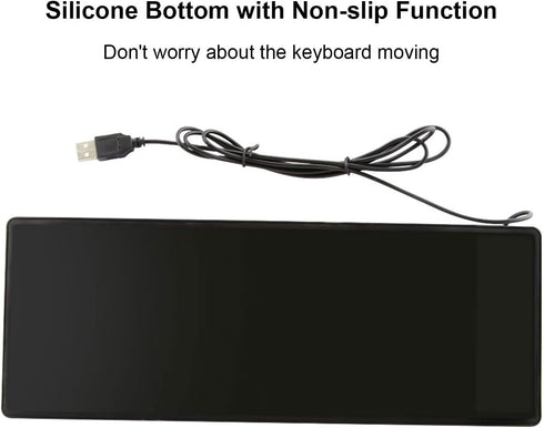 Foldable Silicone Wired Silent Keyboard, 85-Key Portable Soft Rubber Lightweight Waterproof USB Rollup Keyboard with 4.53ft for Laptop PC Computer...